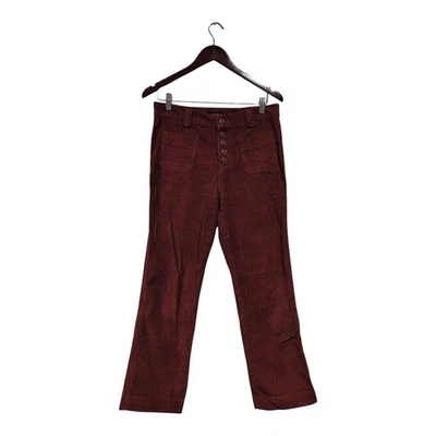 Pantalones de pana acampanados de tiro alto Lucky Brand para mujer naranja quemado con botones 29/08 Foto 1 de 4