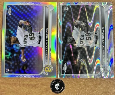Lot Of 2 Roansy Contreras 2022 Topps Chrome 1 Sonic B & W RayWave & 1 Chrome - Image 1 of 3