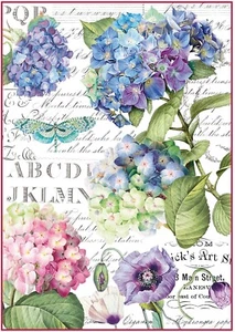 Stamperia A4 RICE PAPER - HORTENSIA - BUTTERFLY, Decoupage - Picture 1 of 1