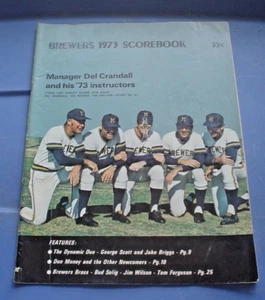 MILWAUKEE BREWERS 1973 SCOREBOOK MANAGER DEL CRANDALL - Picture 1 of 6