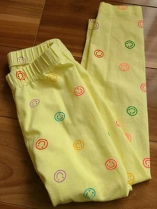 Cat & Jack little girls XS 4/5 smiley face leggings pants yellow - Picture 1 of 4