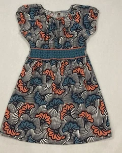 Girls Tea Collection Navy Print Dress Size 5 GUC - Picture 1 of 4