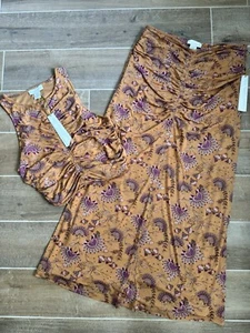 NWT House of Harlow 1960 2 Piece Set Pencil Skirt, Ruched Crop Top Size M Medium - Picture 1 of 8