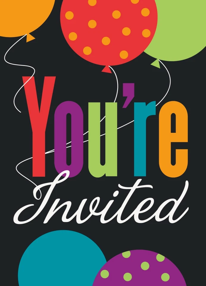 Convites de aniversário festa de aniversário festa de aniversário convites pretos decoração de festa 8ct - Imagem 1 de 2