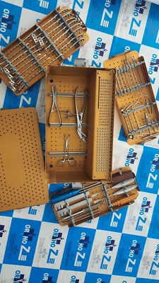 TITANIUM TECH OF ORTHO ZE Locking Small Fragment Instrument set & Tibia 6,8,10, 12 H plates & screw 211pc