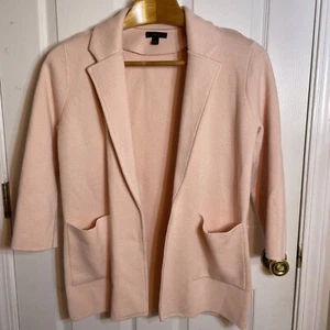 J Crew 365 Sophie Pink Open Front Sweater Blazer Merino Wool Blend Women's Sz Sm - Picture 1 of 11