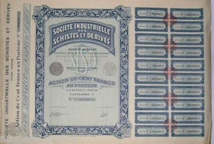 lot 10 Actions Ste industrielle des schistes et derivés - Imagen 1 de 2