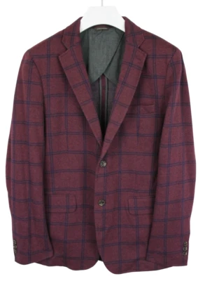TASSO ELBA Blazer Men's LARGE Single Breasted Notch Lapel Half Lined Plaid - Image 1 of 4