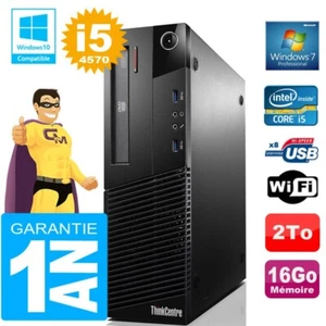 PC Lenovo M93p SFF Core I5-4570 Ram 16Go Disque 2 To Graveur DVD Wifi W7 - Photo 1/1