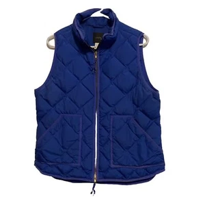 J Crew gefütterte Daunenweste Damengröße Large blau durchgehender Reißverschluss vorne Taschen - Bild 1 von 10