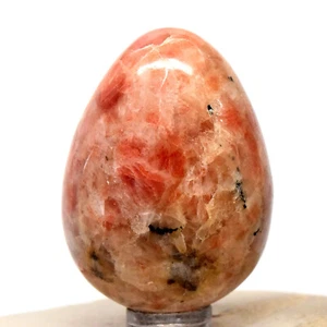 53mm Sunstone Egg Natural Heliolite Crystal Sparkling Quartz Mineral Stone India - Picture 1 of 4