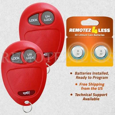 2 for 2004 2005 2006 2007 2008 2009 2010 2011 2012 GMC Canyon Remote Key Red - Imagem 1 de 4