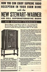 VINTAGE 1932 STEWART WARNER RADIO PRINT AD - Picture 1 of 1