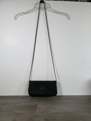 BOLSO BANDOLERA NEGRO SIN CUERO CARA DE GATO ENCANTO CLUTCH Foto 1 de 4