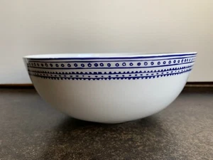 Mikasa Lupe White / Blue Bone China 9" x 3.5" Serving Bowl New - Picture 1 of 3