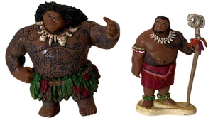 Disney Moana Figures Toy Lot of 2 Jakks Maui and Chief Tui - Picture 1 of 6