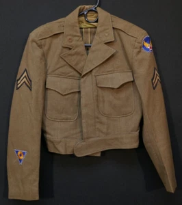 WWII US Army Air Forces Corporal Tailor Cut-Down Class A Ike Jacket 'FI RHODES' - Picture 1 of 16