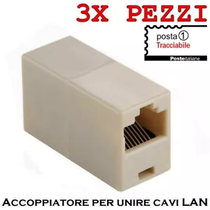 Adattatore RJ45 femmina femmina Connettore rj45 femmina femmina Unisci cavi LAN - Foto 1 di 5