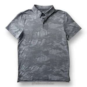 All In Motion grau Camouflage Kurzarm Jaquard Polokragen Hemd Herren Größe M neu ohne Etikett - Bild 1 von 4