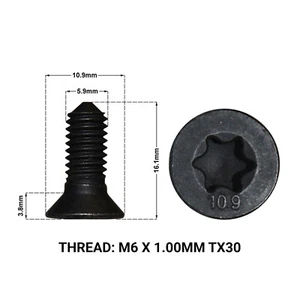2X FRONT OR REAR BRAKE DISC RETAINING SCREWS FITS: VW POLO 2009-> DRS1667AG - Picture 1 of 1