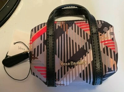 Vera Bradley Sofia Plaid Duffel Bag Charm Keychain Fob Coin Purse- NWT - Изображение 1 из 4