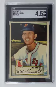 1952 Topps #30 Mel Parnell rot/schwarz SGC 4,5 Sehr guter Erhaltungszustand + Baseballkarte #679-3 - Bild 1 von 2