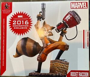 Rocket Raccoon Animated Statue LE #420/1000 Convention Exclusive Marvel 2016 NEW