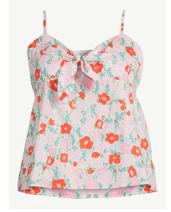 Women's Free Assembly Floral Print Tie Front Tank Multicolor XXXL NWT - Picture 1 of 10