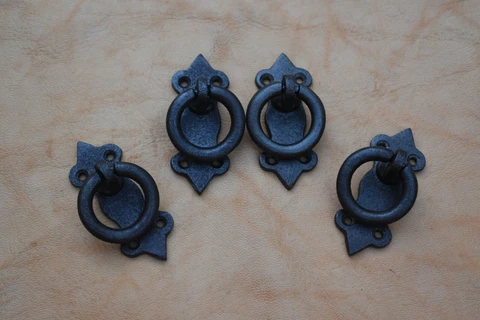 iron door knocker gate handle knob vintage cast pull drop handle Hardware 4 pcs Cover
