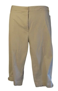 Talbots 22W 22 Khaki Perfect Skimmer Chino Capri Pants Capris Stretch - Picture 1 of 3