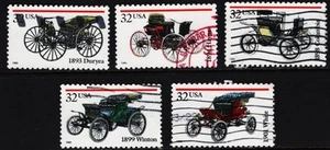 OFF paper #3019-23 Antique Autos 32c (used set of 5) 1995 _n181 - Picture 1 of 1
