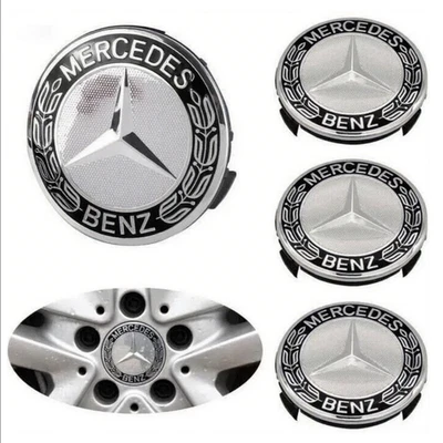 4PCS For Mercedes Benz Wheel Center Caps Emblem Rim Hub Cover Black Badge Logo🔥 Foto 1 de 4