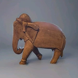 Vintage Rare Hand Carved Wood Elephant 10 X 8 X 4 - Picture 1 of 9