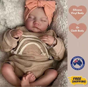 17" Reborn Dolls Full Silicone Vinyl or Soft Body Baby Realistic Newborn Doll - Picture 1 of 11