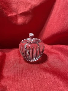 Signed Waterford Vintage 3" Crystal Apple Elegant Paperweight - Picture 1 of 6