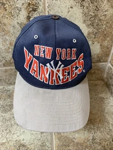 Vintage 90s Gross Cap New York Yankees SnapBack Navy Spellout - Picture 1 of 7