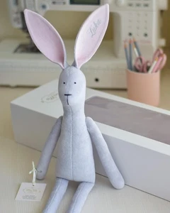CONEJITO DE PELUCHE GRIS CLARO - juguete de conejito de peluche suave, regalo de navidad, lindo y tierno - Imagen 1 de 9