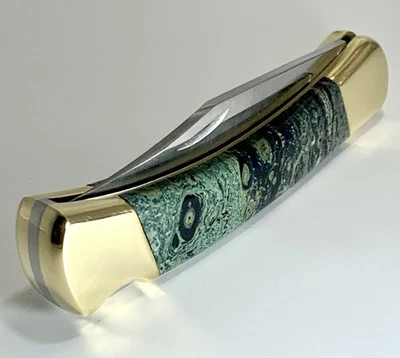 Buck 110 2025 plegable Hunter - ¡Mangos de piedra de jaspe Kambaba personalizados! Foto 1 de 4