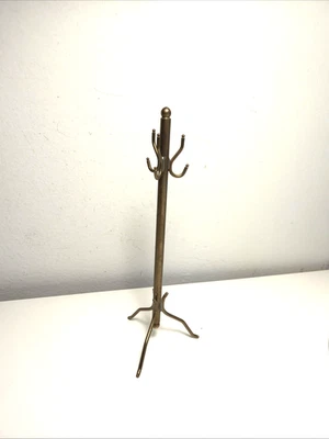 Perchero vintage de latón dorado para casa de muñecas con soporte para árbol pasillo de pie 5" de alto Foto 1 de 4