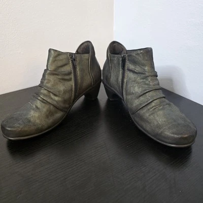 Para mujeres 6 37 NAOT Advance Verde Oscuro Cuero Acanalado Botines Zapatos Cremallera Foto 1 de 4