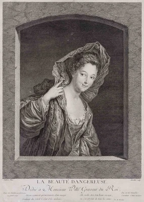 CHEVILLET (*1729) nach SANTERRE (*1651), Gefährliche Schönheit, KSt. Klassizismu - Bild 1 von 4