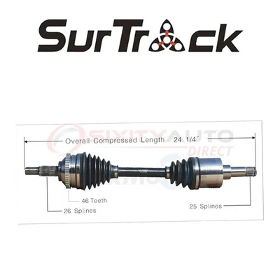 SurTrack CV Axle Shaft for 2000-2006 Dodge Stratus 2.0L 2.4L 2.5L 2.7L 3.0L ql - Imagem 1 de 4