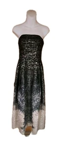 Theia Floral Slate Ballgown Silver Jacquard Floral Formal Dress Women's * Size 2 - Bild 1 von 11