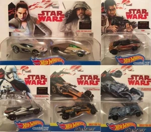 LOT OF 6 | Disney Star Wars: The Last Jedi Hot Wheels Character Cars #7 - Picture 1 of 6