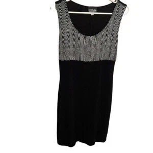 Vintage Onyx Nite By Wendye Chaitin Womens Size 12 Sleeveless Dress Black Silver - Picture 1 of 8