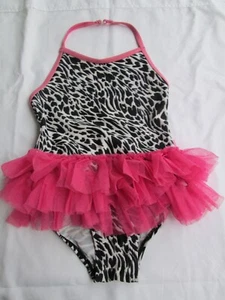 ❤ Jumping Beans girls swimsuit bathing suit 4 4T tutu ruffle animal print - Picture 1 of 8
