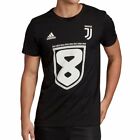 Herren Schwarz Kurzarm T-Shirt Crew Adidas Juventus 8 T-Shirt Win 100 % Baumwolle
