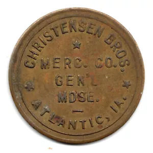 CHRISTENSEN BROS. MERC. CO. • GUT FÜR $1,00 IN WARE • ATLANTIC, IA. • TC - Bild 1 von 2