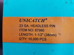  23 Gauge 1-1/2-Inch Length Headless Pins (10,000 per box) UNICATCH P6/38L - Picture 1 of 1