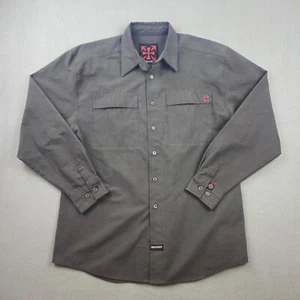 Independent Trucks Army Green Skater Long Sleeve Shirt Mens M Y2K Skate - Picture 1 of 8